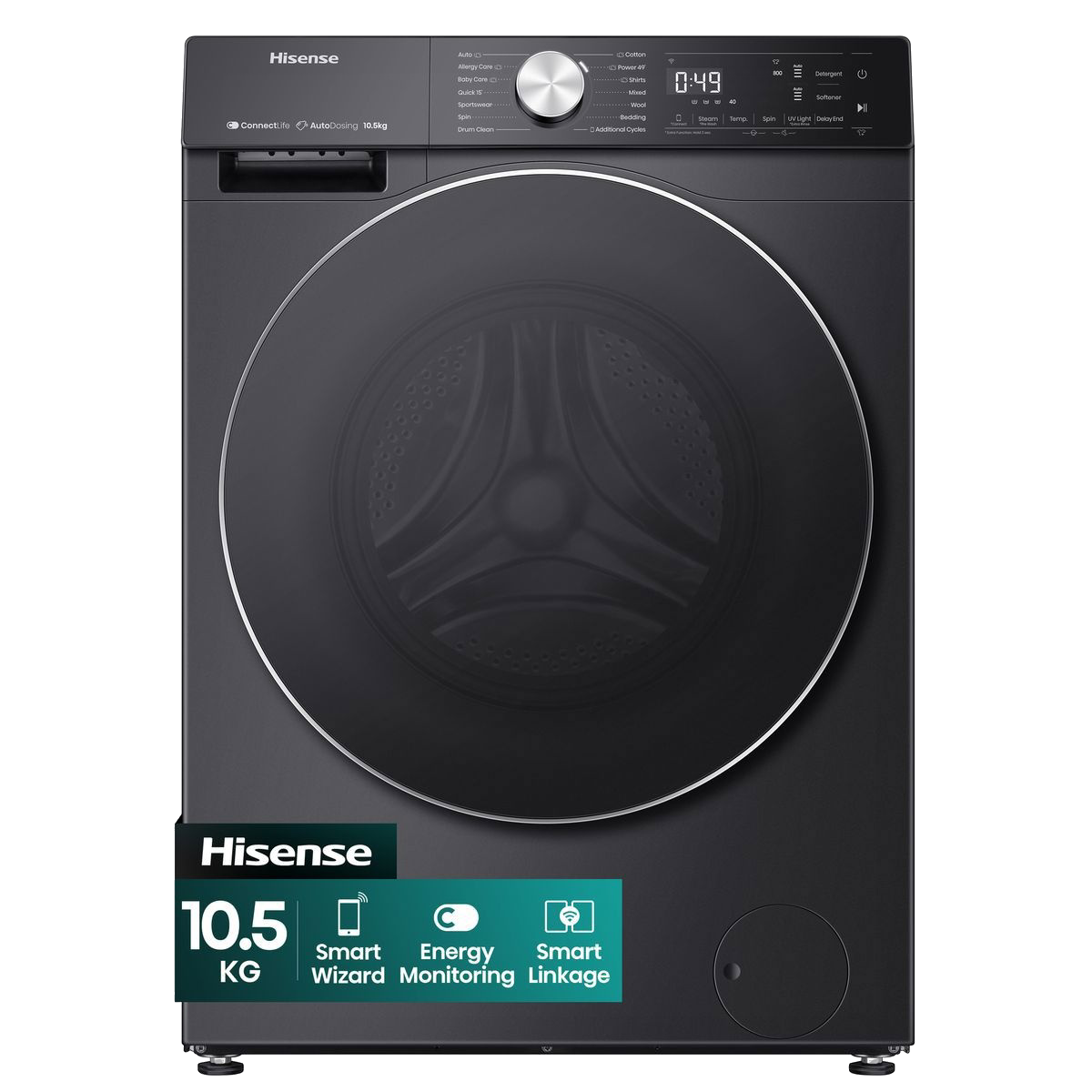 Hisense 10.5Kg 5S Smart Washing Machine WF5S1045BB  - Zambia