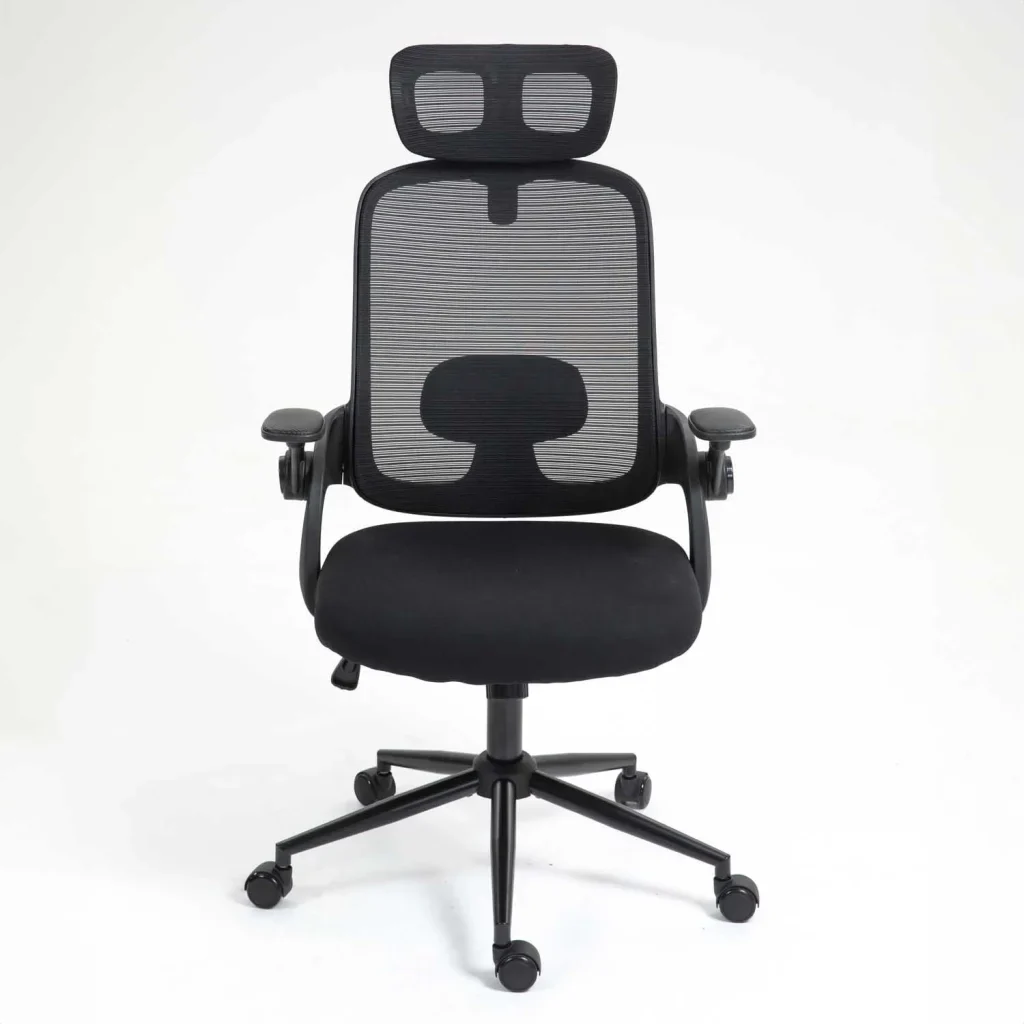 ERGONOMIC OFFICE CHAIR AH612 WITH HEADREST - Black