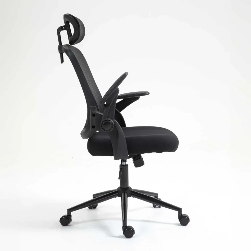 ERGONOMIC OFFICE CHAIR AH612 WITH HEADREST - Black