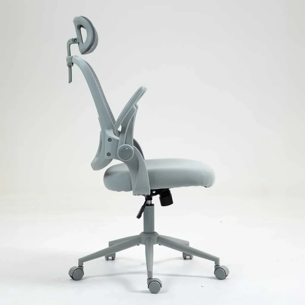 ERGONOMIC OFFICE CHAIR AH612 WITH HEADREST - GREY
