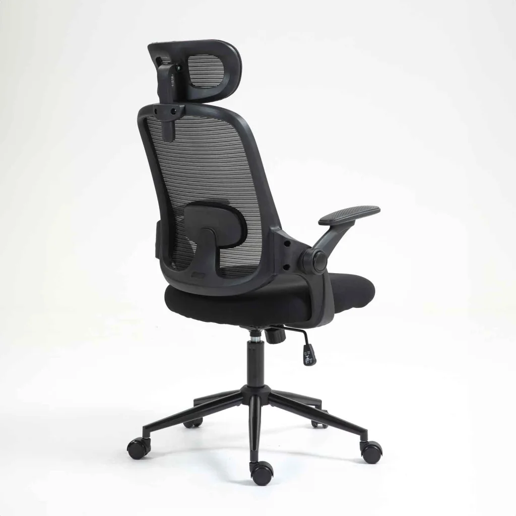 ERGONOMIC OFFICE CHAIR AH612 WITH HEADREST - Black