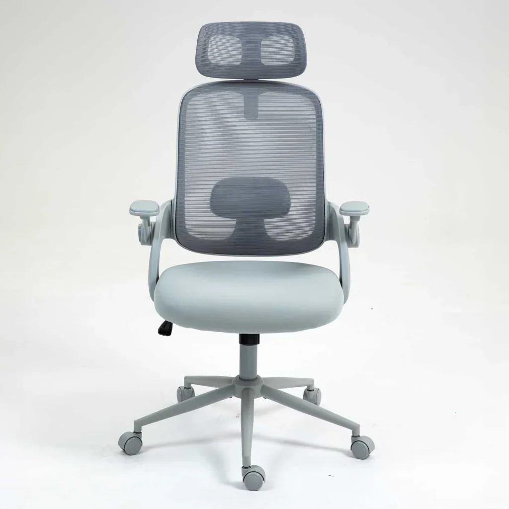 ERGONOMIC OFFICE CHAIR AH612 WITH HEADREST - GREY