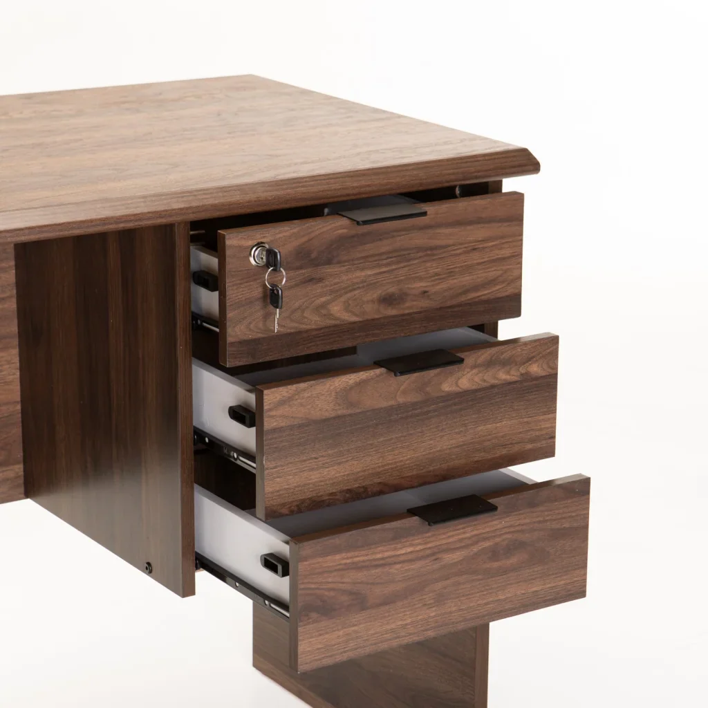 SOHO 120cm DELUXE 3 DRAWER DESK - Walnut