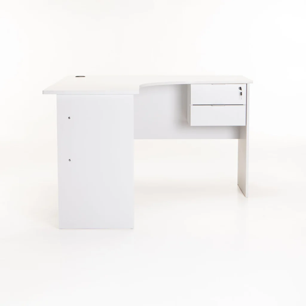 SOHO 120cm 2 DRAWER CORNER DESK - White