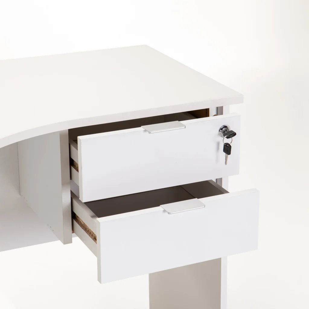SOHO 120cm 2 DRAWER CORNER DESK - White