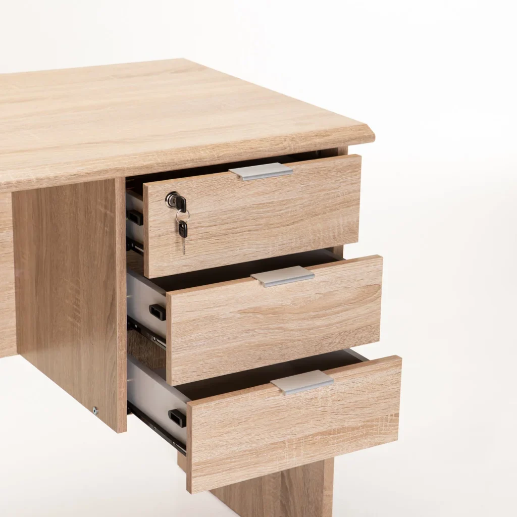 SOHO 120cm DELUXE 3 DRAWER DESK - Light Oak
