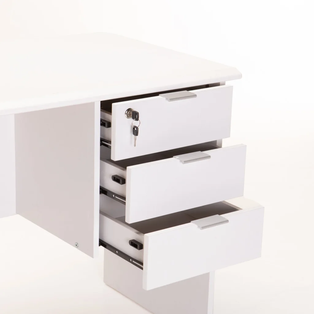 SOHO 120cm DELUXE 3 DRAWER DESK - White