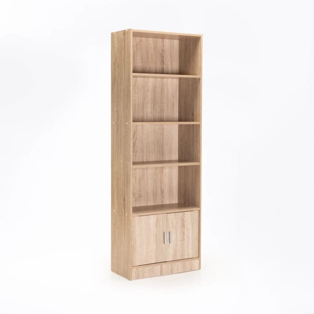 CYRUS 2 DOOR 4 SHELF BOOKCASE - OAK