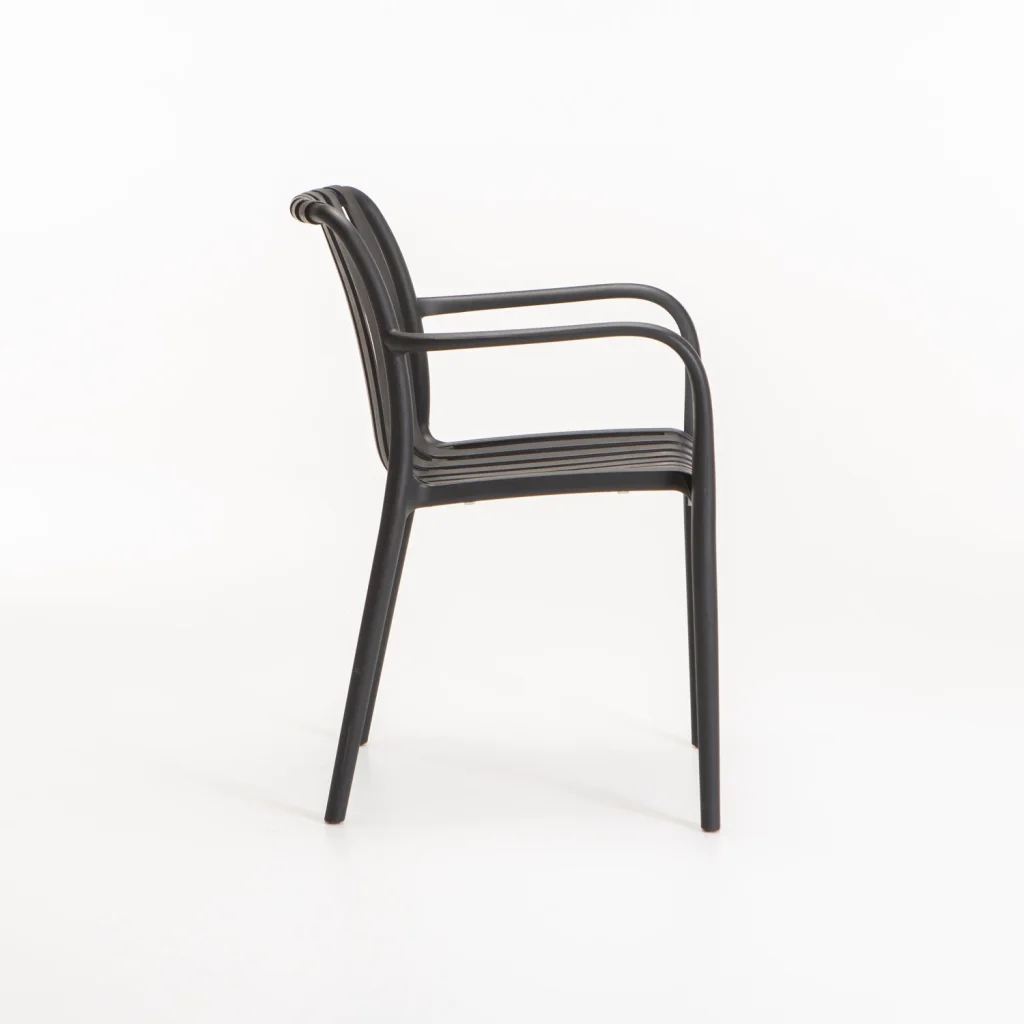 MAJORCA INDOOR/OUTDOOR CHAIR WITH ARMS - DARK GREY