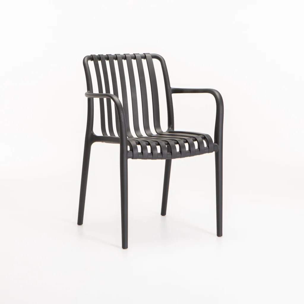 MAJORCA INDOOR/OUTDOOR CHAIR WITH ARMS - DARK GREY