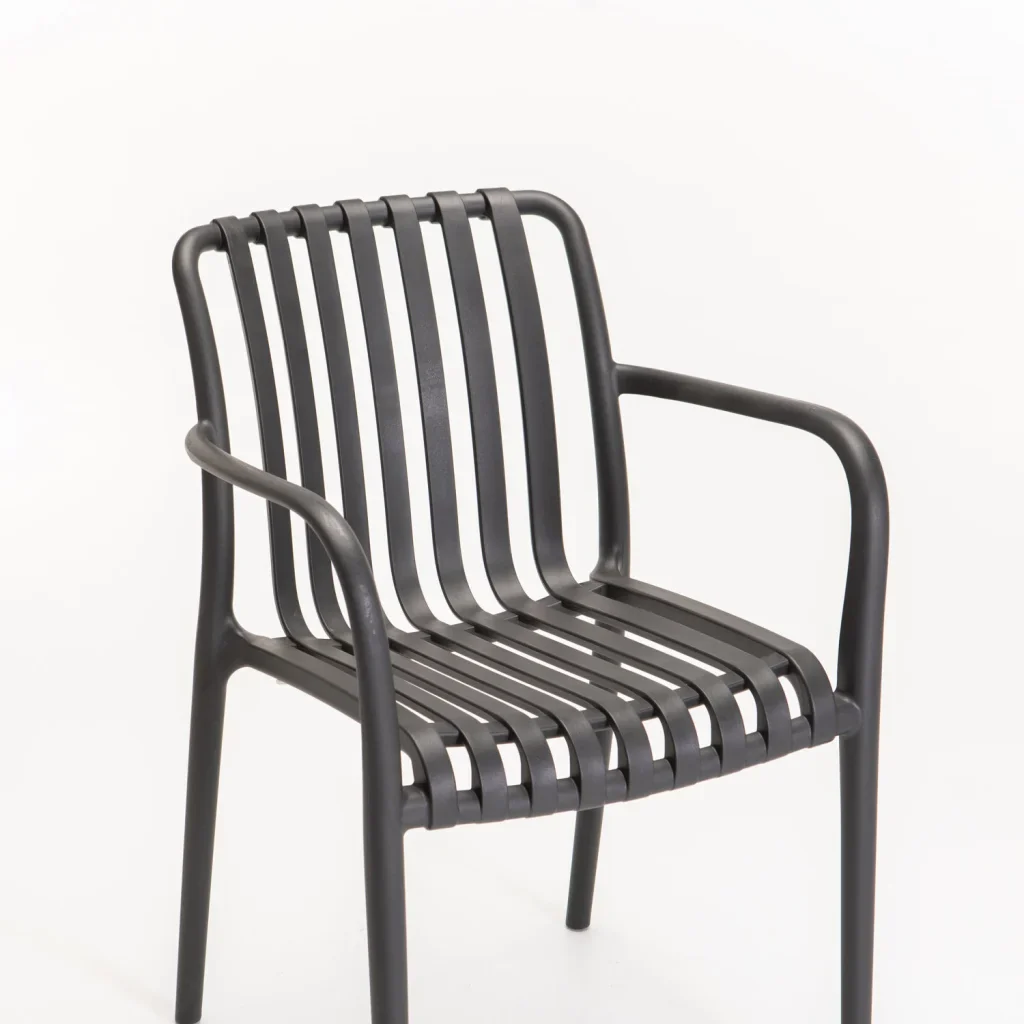 MAJORCA INDOOR/OUTDOOR CHAIR WITH ARMS - DARK GREY