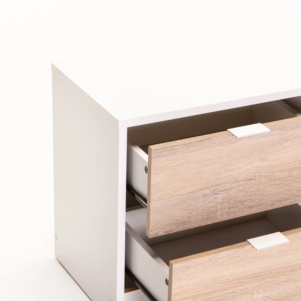 KAPPY 2 DRAWER PEDESTAL - WHITE/ LIGHT OAK