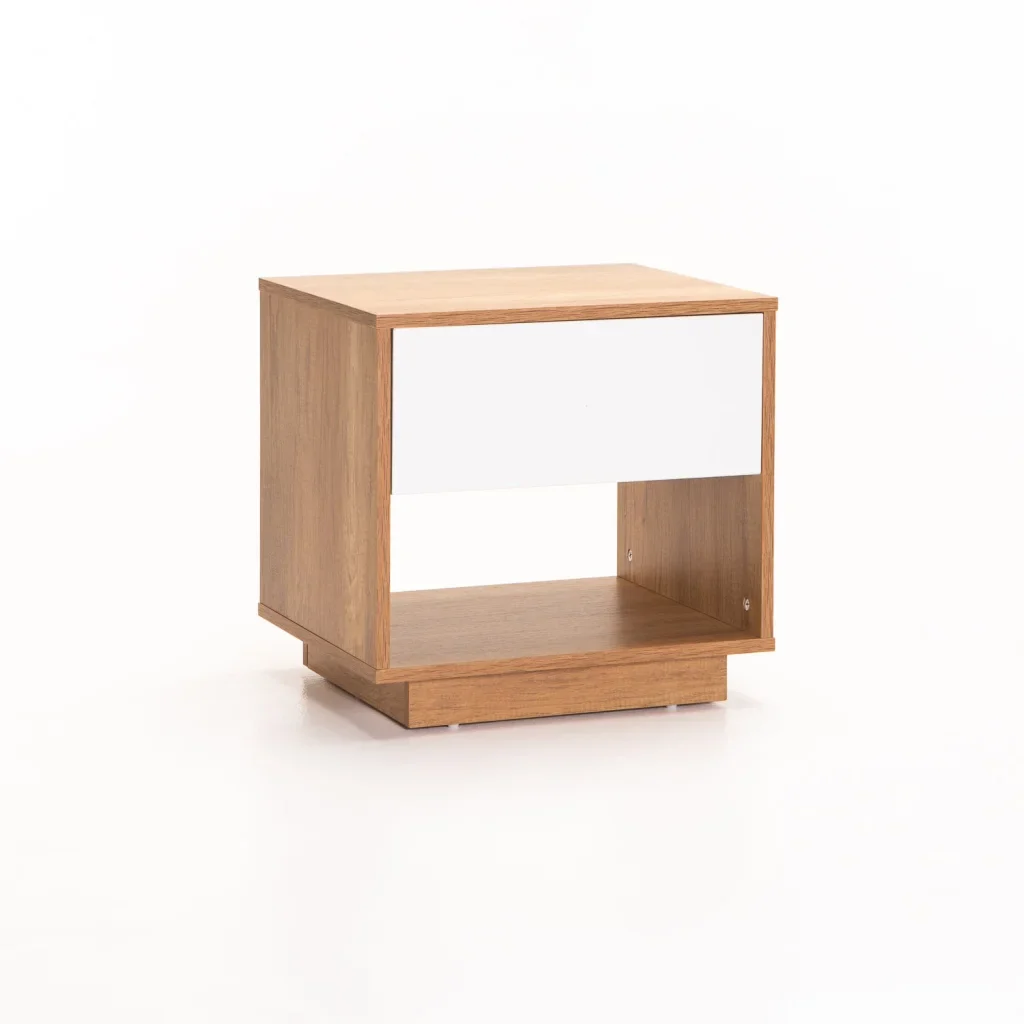 CENTO 1 DRAWER PEDESTAL - WILD OAK/ WHITE