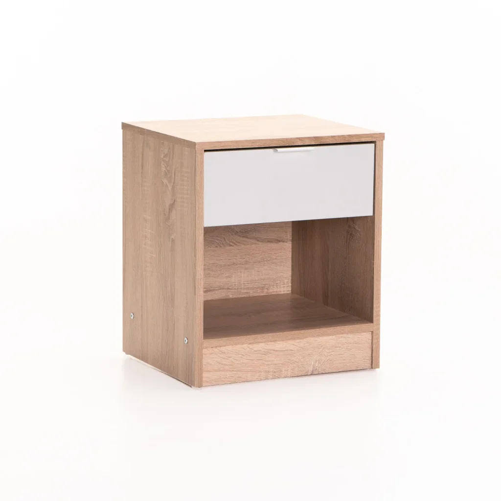 THETA 1 DRAWER PEDESTAL - LIGHT OAK/ GREY