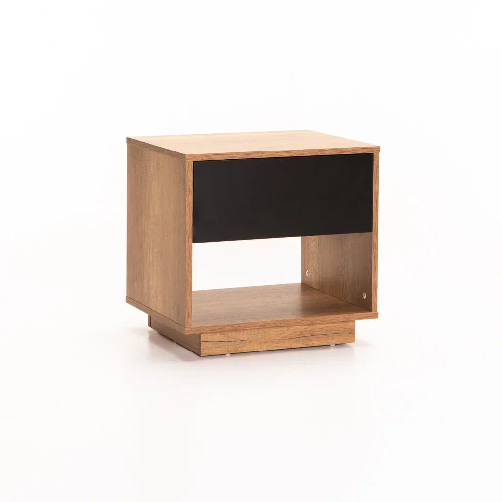 CENTO 1 DRAWER PEDESTAL - WILD OAK/ BLACK
