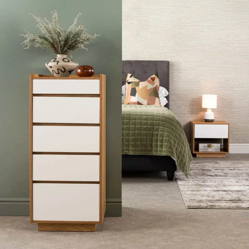 CENTO 1 DRAWER PEDESTAL - WILD OAK/ WHITE