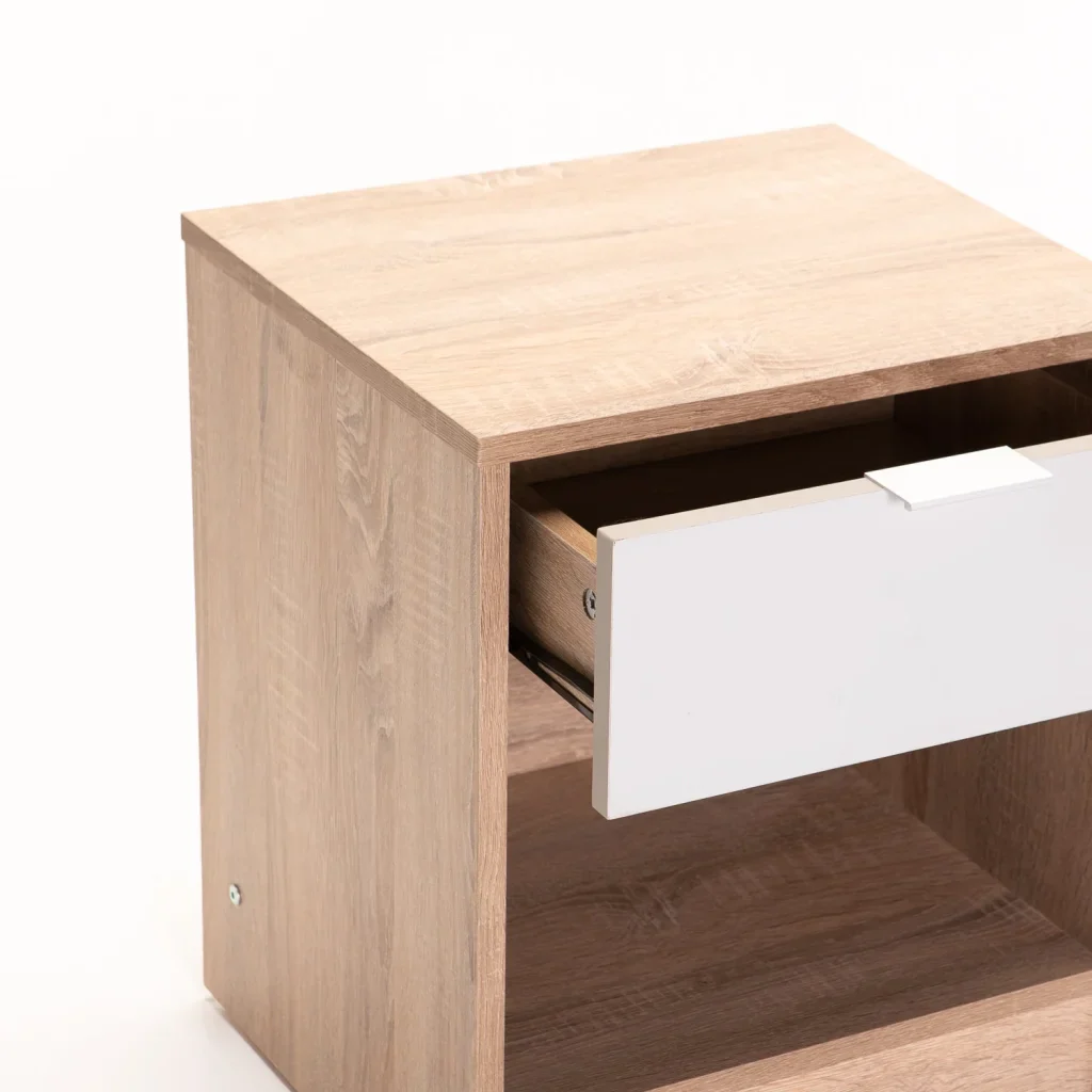 THETA 1 DRAWER PEDESTAL - LIGHT OAK/ GREY