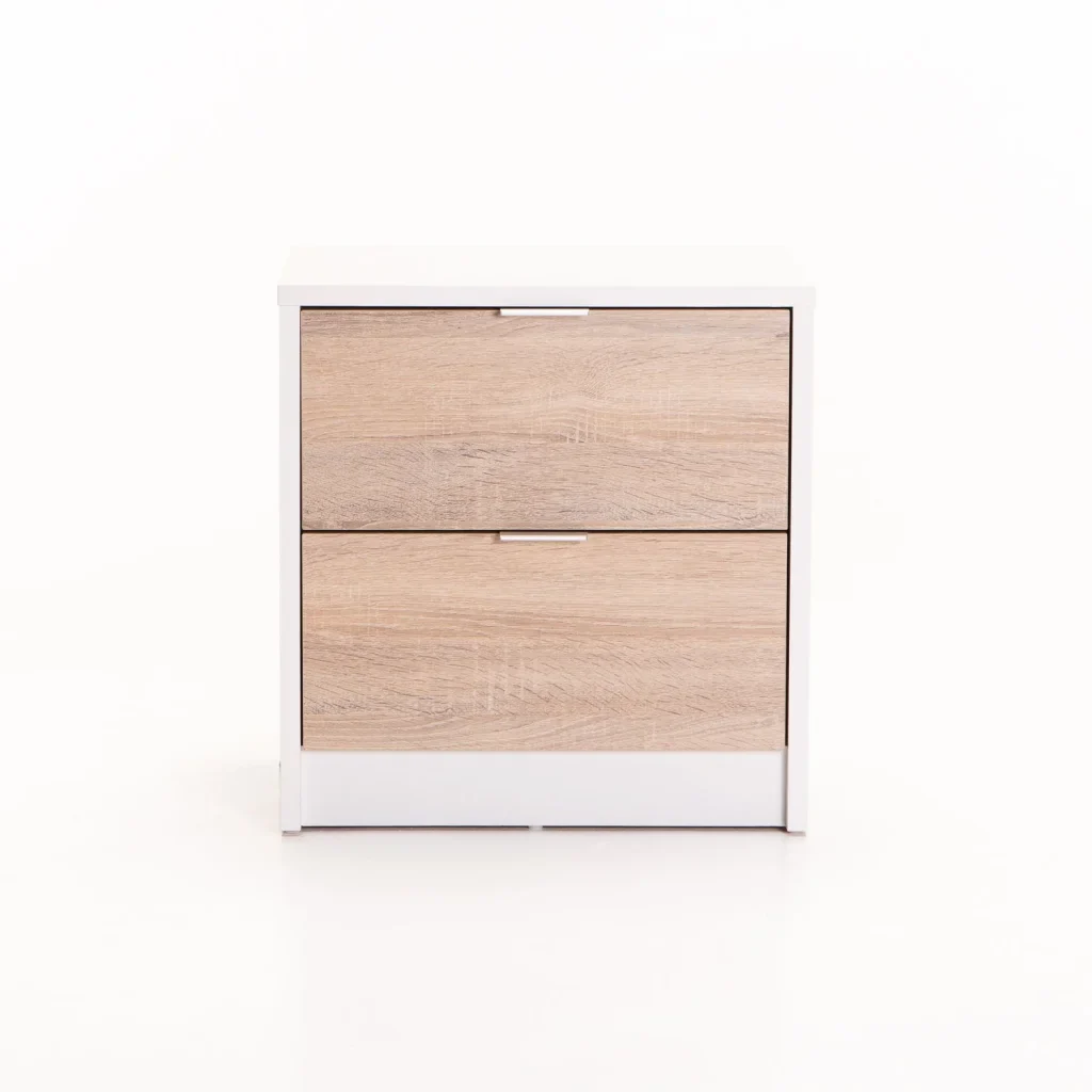 KAPPY 2 DRAWER PEDESTAL - WHITE/ LIGHT OAK