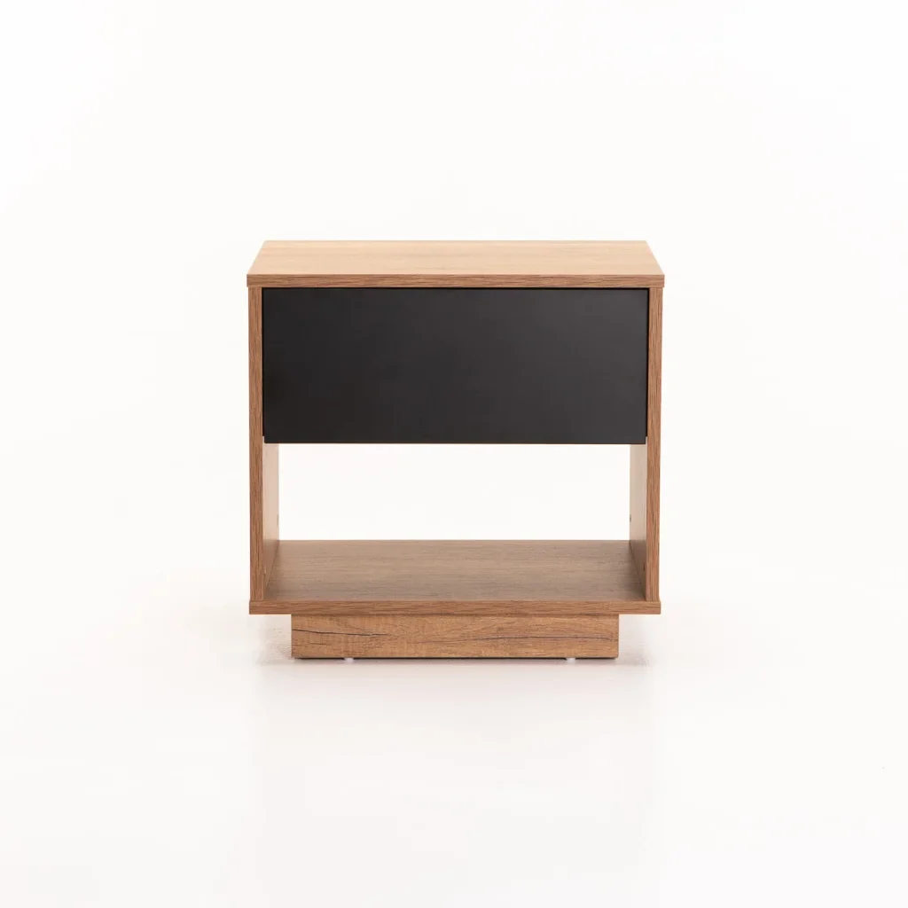 CENTO 1 DRAWER PEDESTAL - WILD OAK/ BLACK