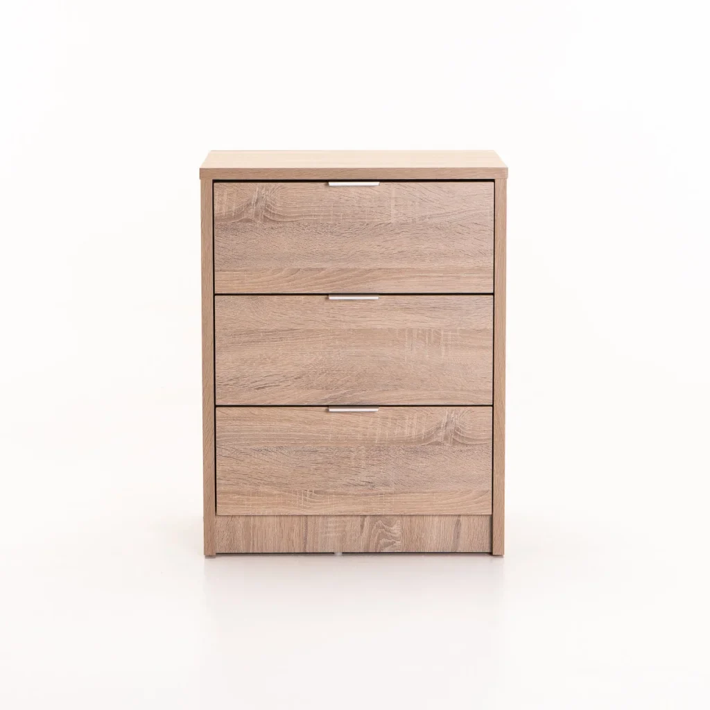 KAPPY 3 DRAWER PEDESTAL - LIGHT OAK