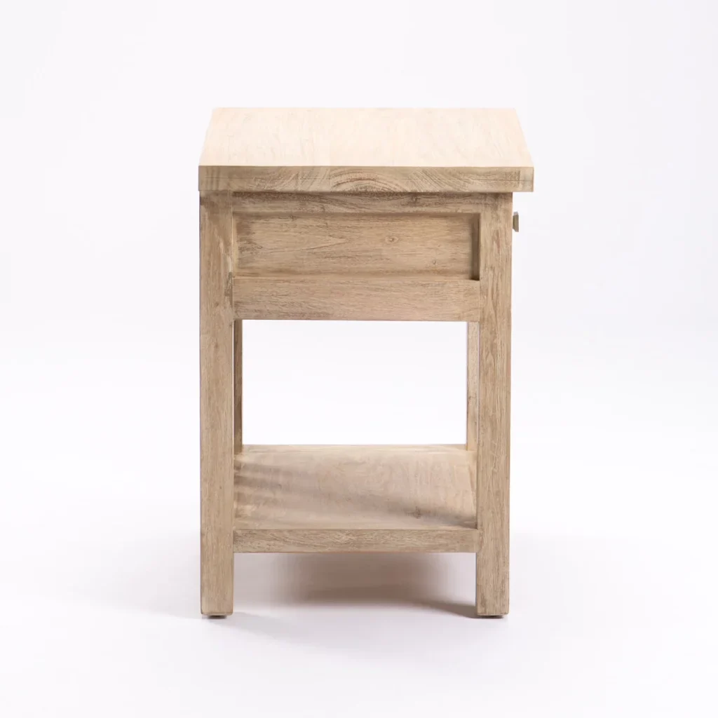 SARI WHITEWASH 1 DRAWER PEDESTAL