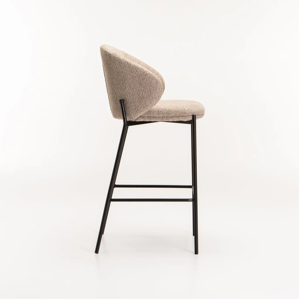 PHOEBE FABRIC BARSTOOL - STONE
