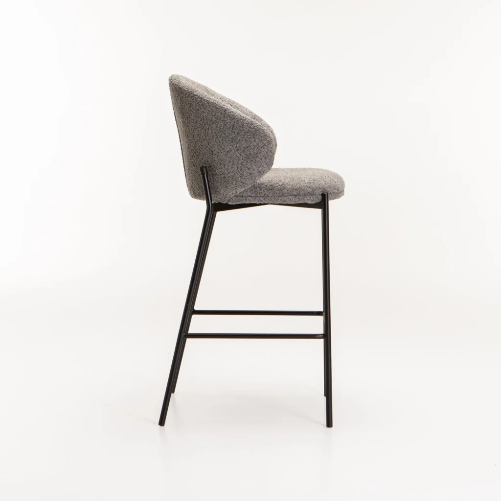 PHOEBE FABRIC BARSTOOL -GREY