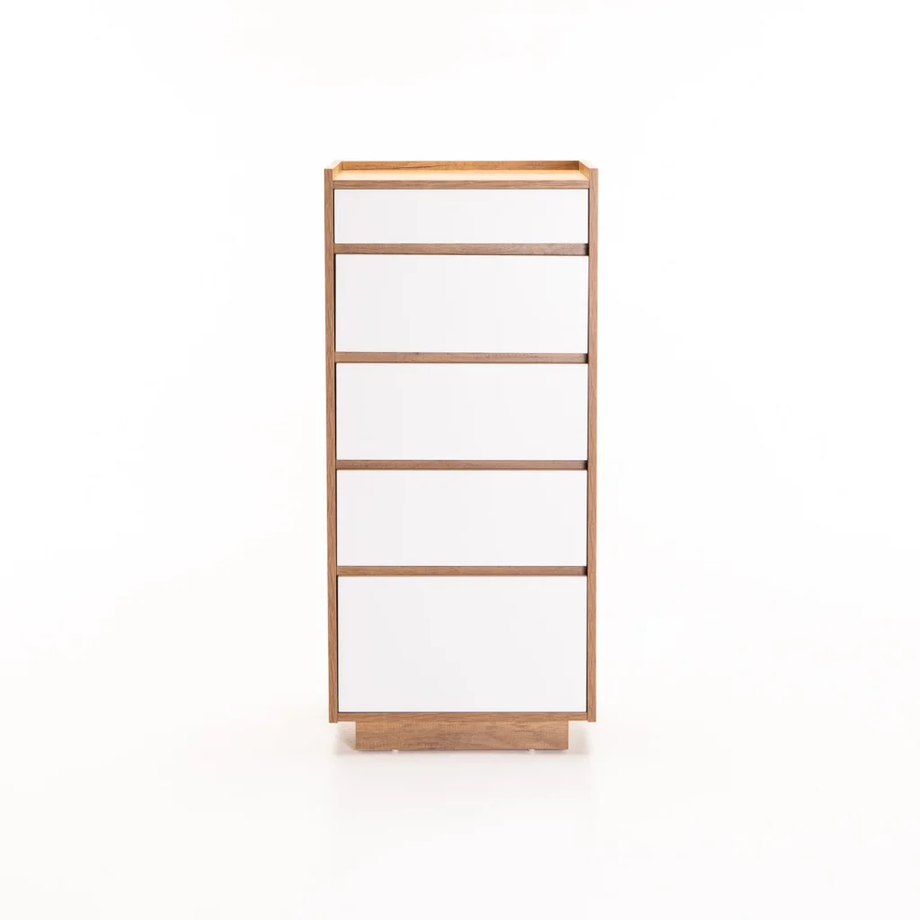 CENTO 5 DRAWER CHEST - WILD OAK/ WHITE