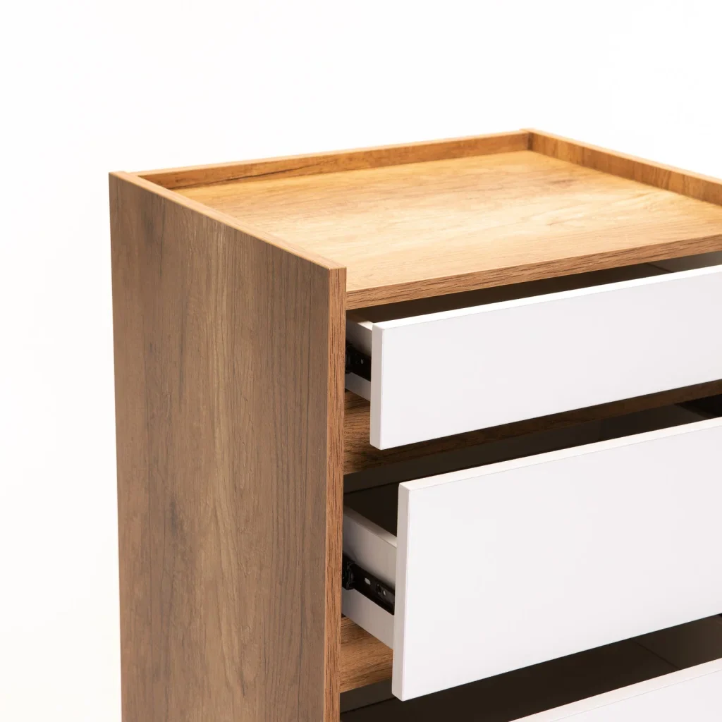 CENTO 5 DRAWER CHEST - WILD OAK/ WHITE