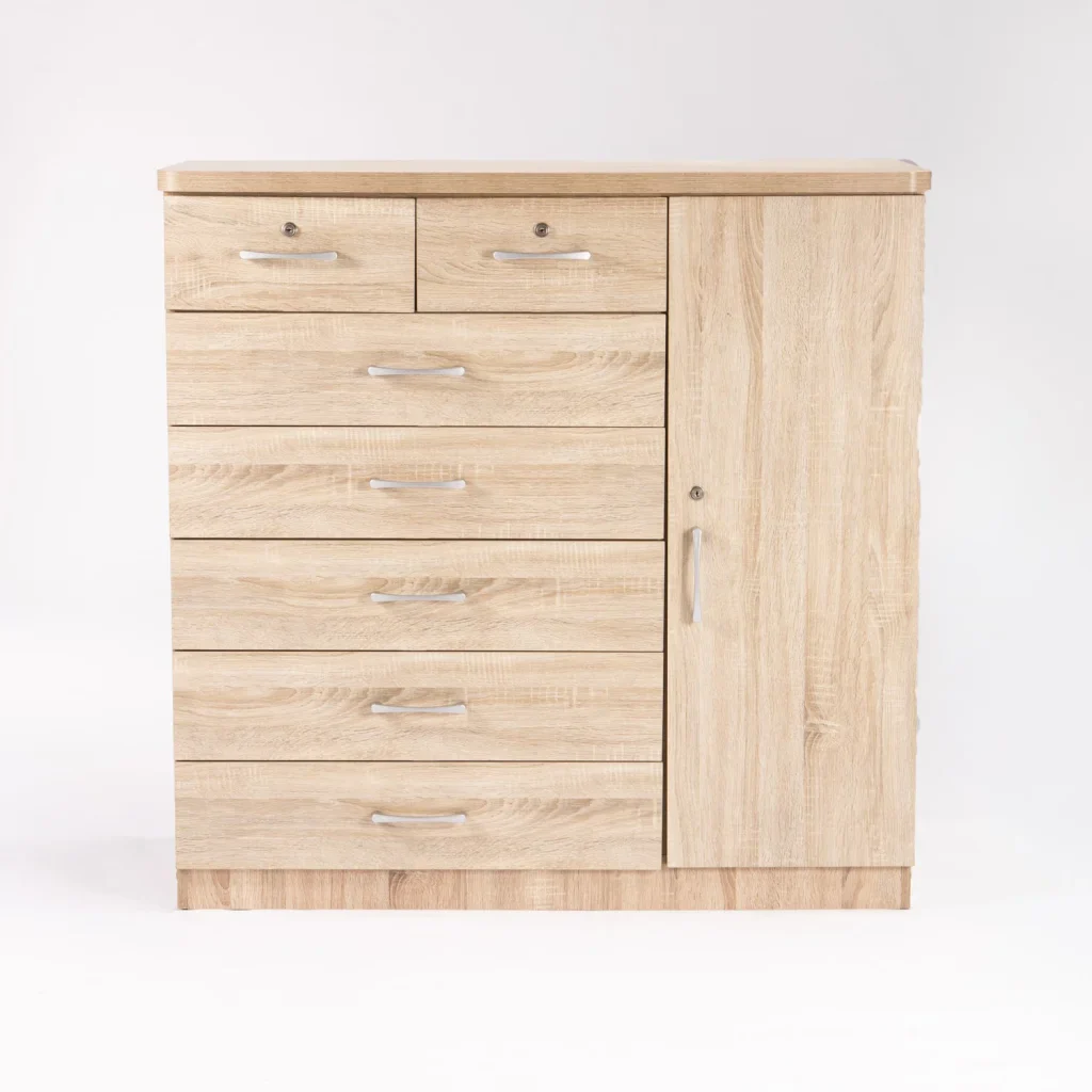 TITAN 7 DRAWER 1 DOOR CHEST - OAK