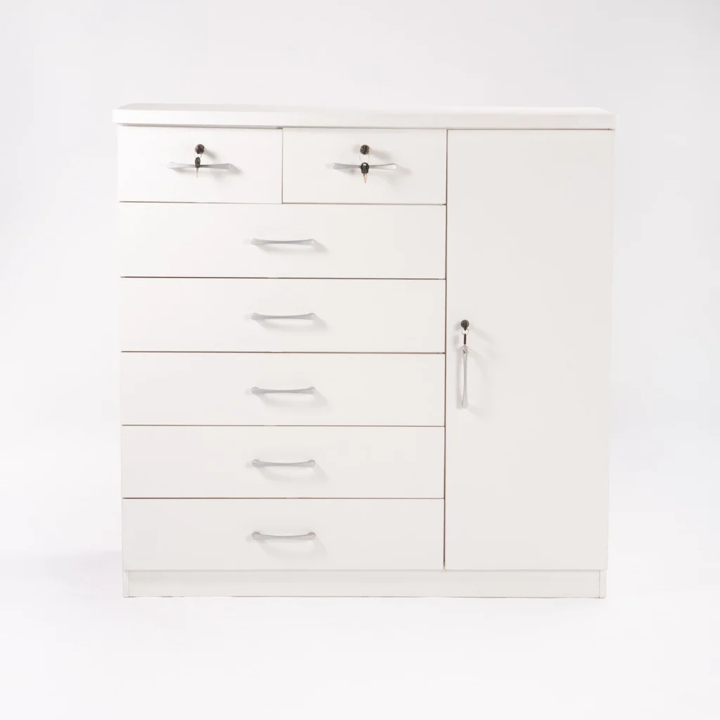 TITAN 7 DRAWER 1 DOOR CHEST - WHITE