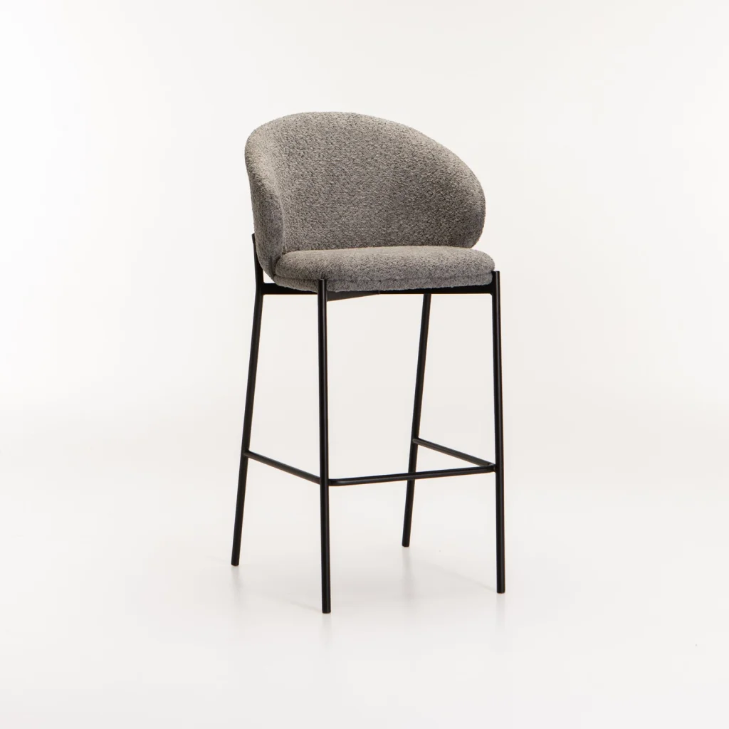 PHOEBE FABRIC BARSTOOL -GREY