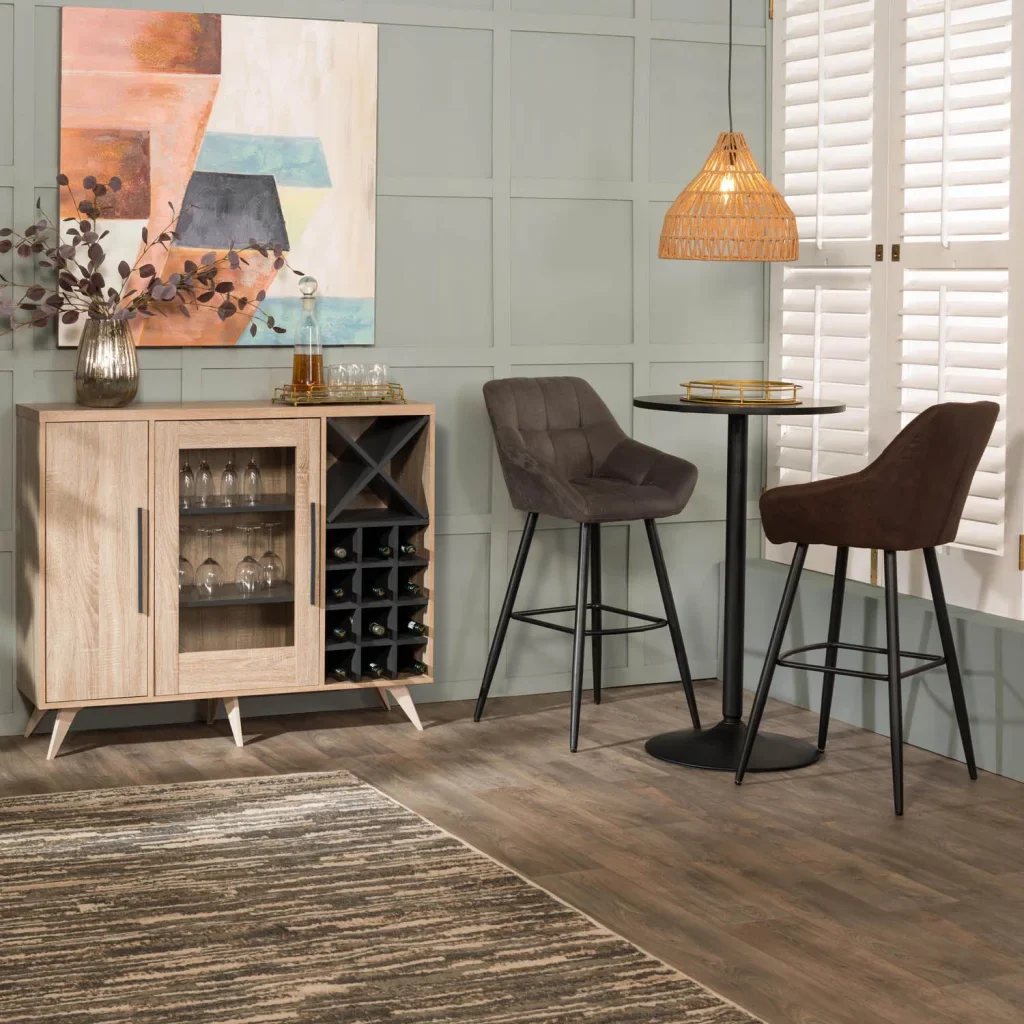 ACE BAR UNIT SIDEBOARD - LIGHT OAK / GREY