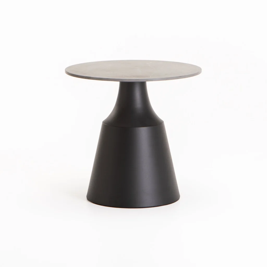 LEA SET OF 2 70/50cm STONE TOP COFFEE TABLE - BLACK