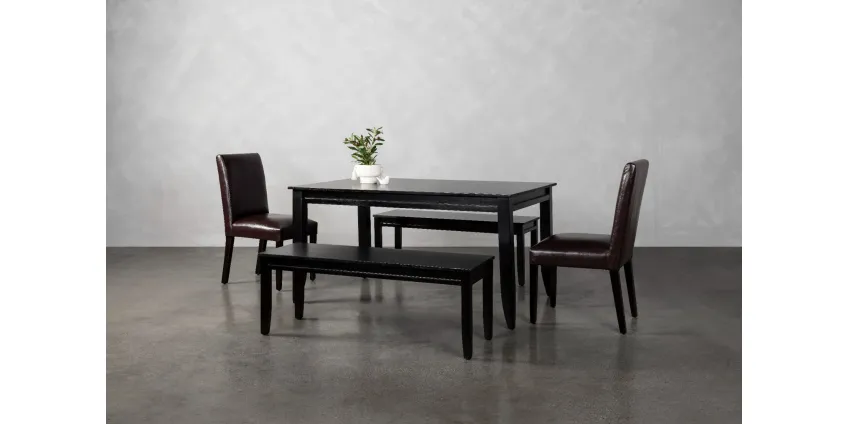 Highland Dining Table + 2 Jet Dining Chairs + 2 Highland Benches