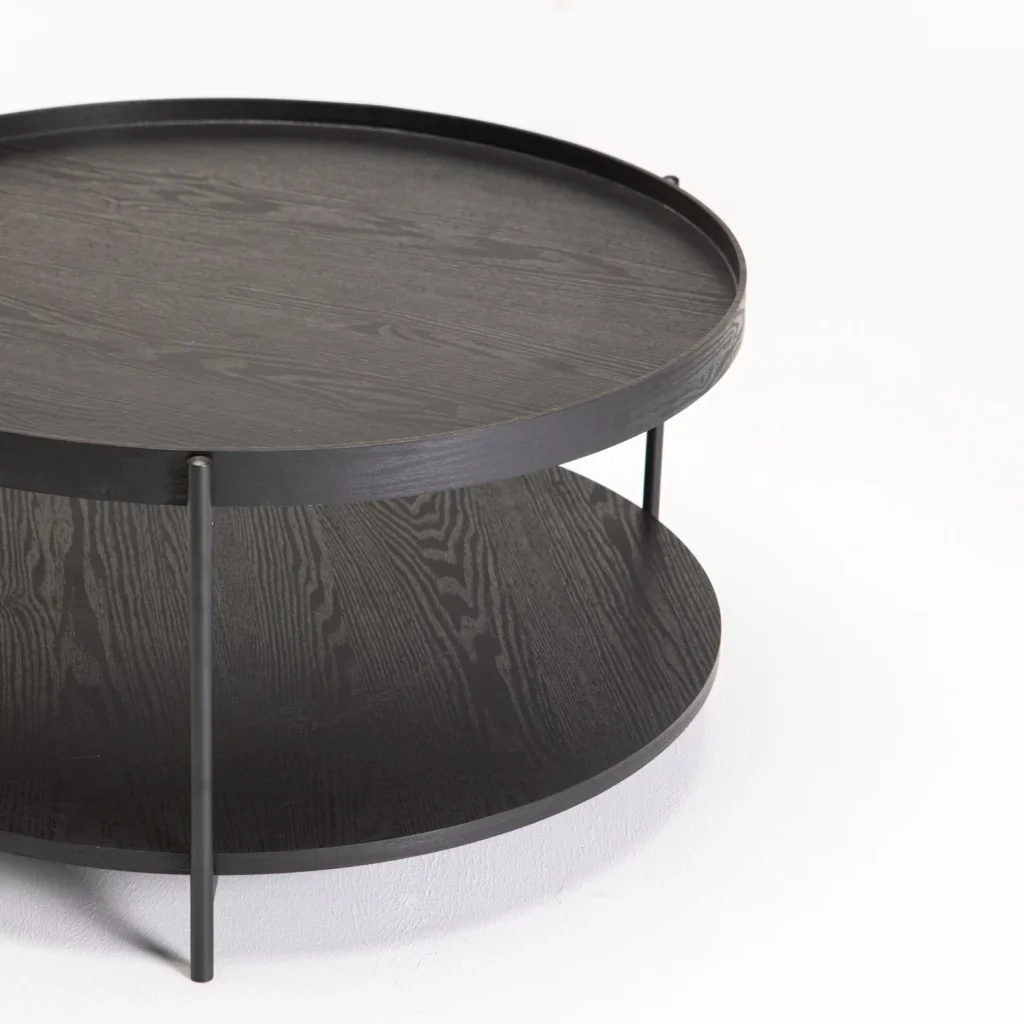 DAISY 80cm ROUND COFFEE TABLE -BLACK