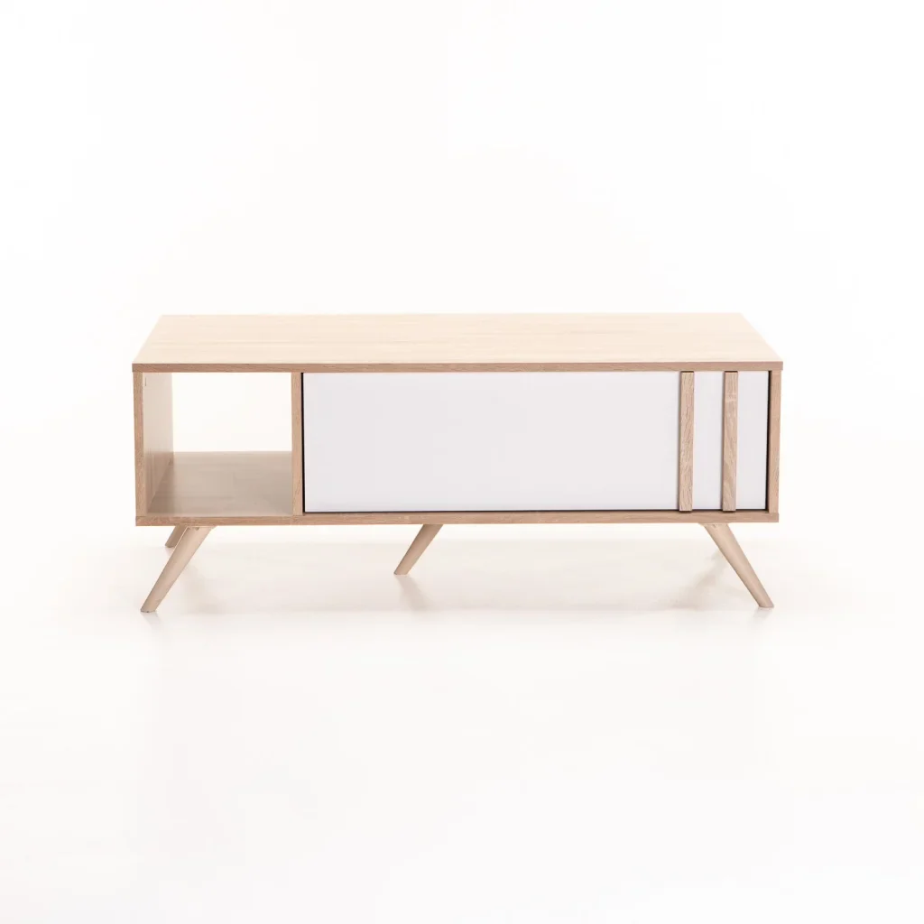 EVE 105x55cm COFFEE TABLE - White/Light Oak