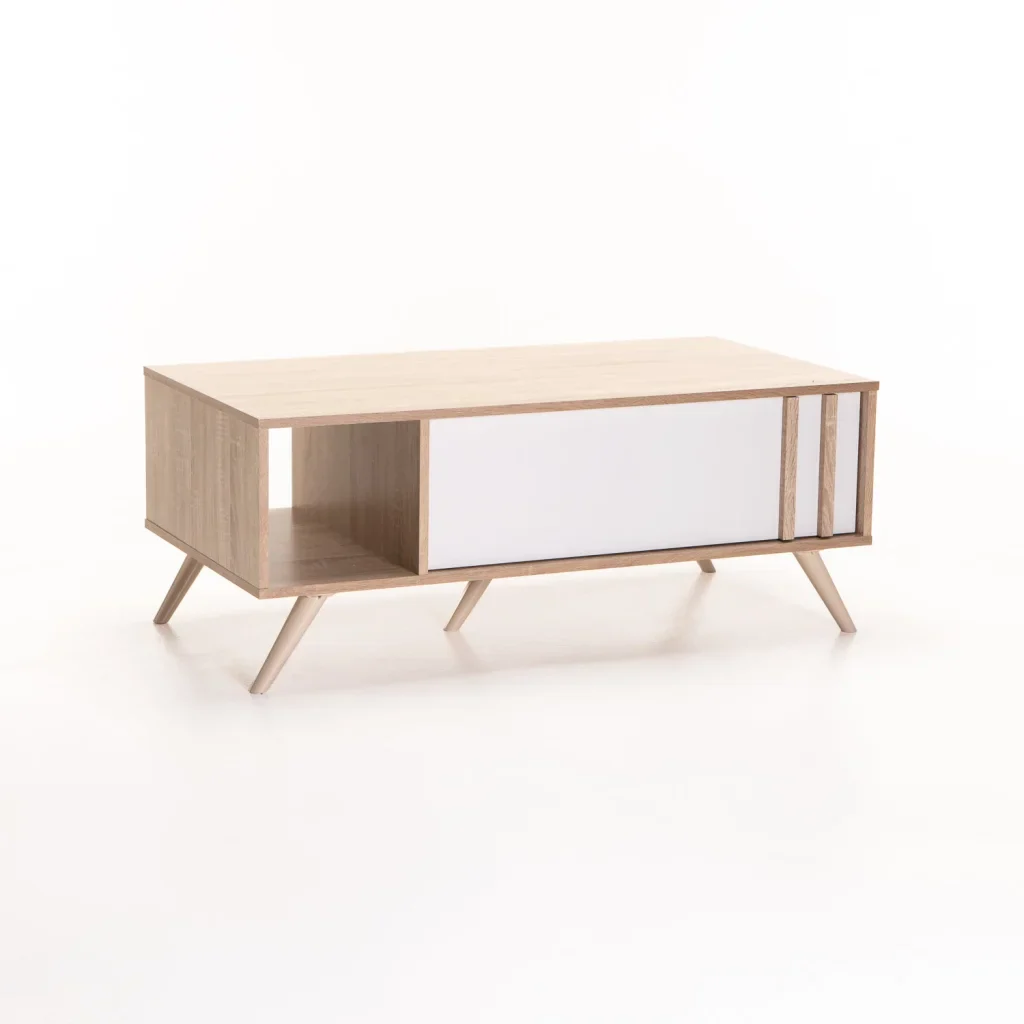 EVE 105x55cm COFFEE TABLE - White/Light Oak