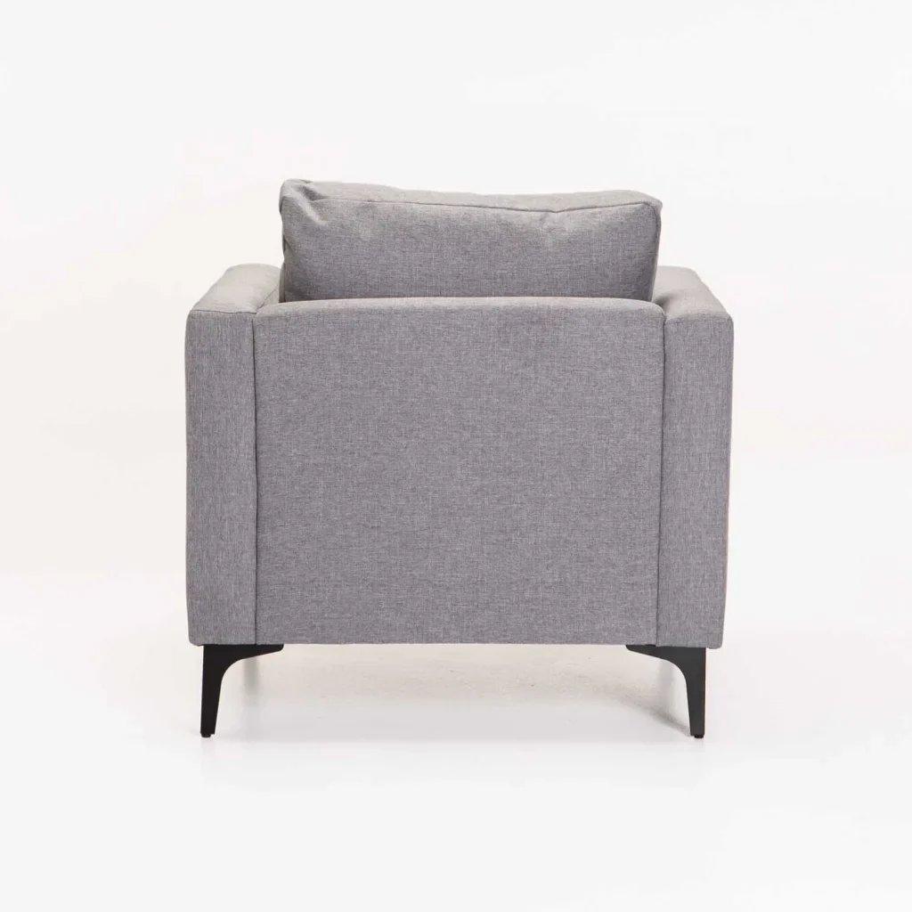 SANTINO FABRIC ARMCHAIR BLACK LEG - LIGHT GREY
