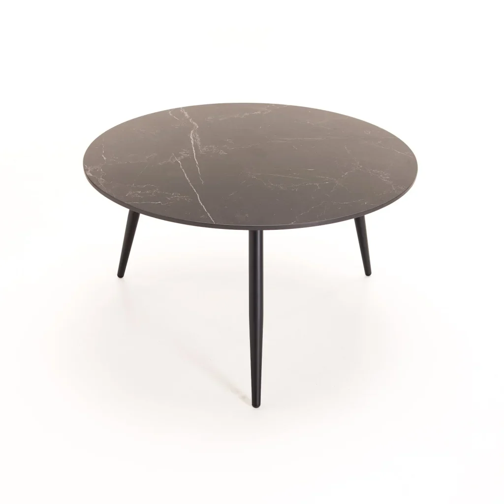 FIA SET OF 2 STONE TOP COFFEE TABLE - BLACK