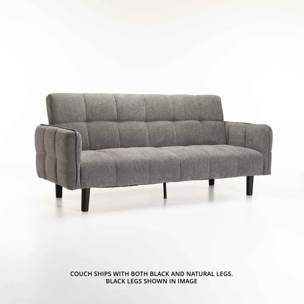 MAZ FABRIC SLEEPER COUCH 2 LEG OPTION - GREY