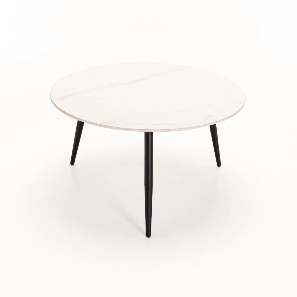 FIA SET OF 2 STONE TOP COFFEE TABLE - WHITE