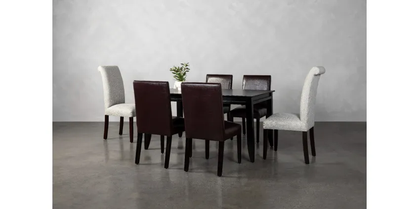 Highland Dining Table + 4 Jet Dining Chairs + 2 Knight Dining Chairs