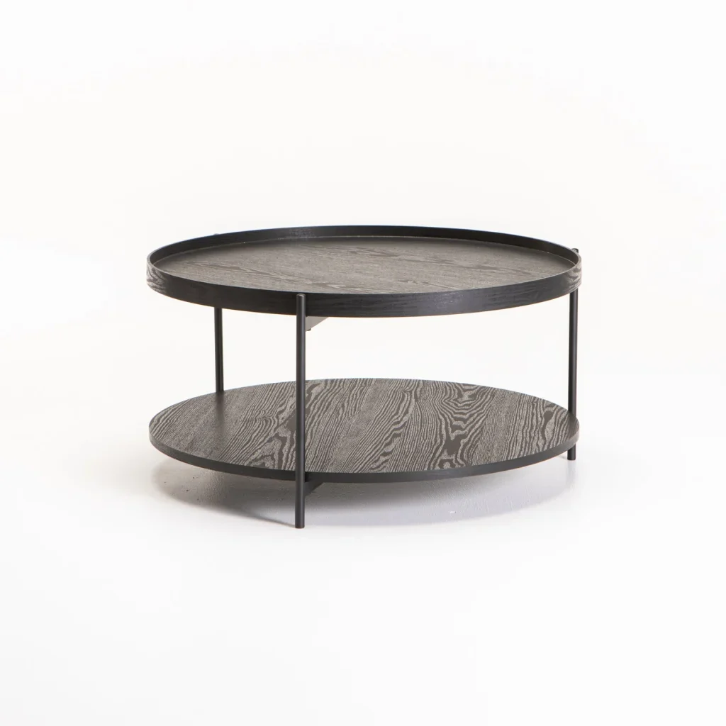 DAISY 80cm ROUND COFFEE TABLE -BLACK