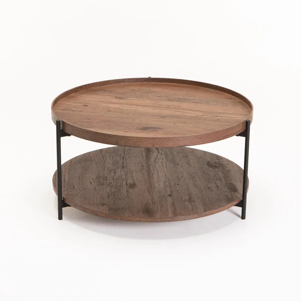 DAISY 80cm ROUND COFFEE TABLE - WALNUT