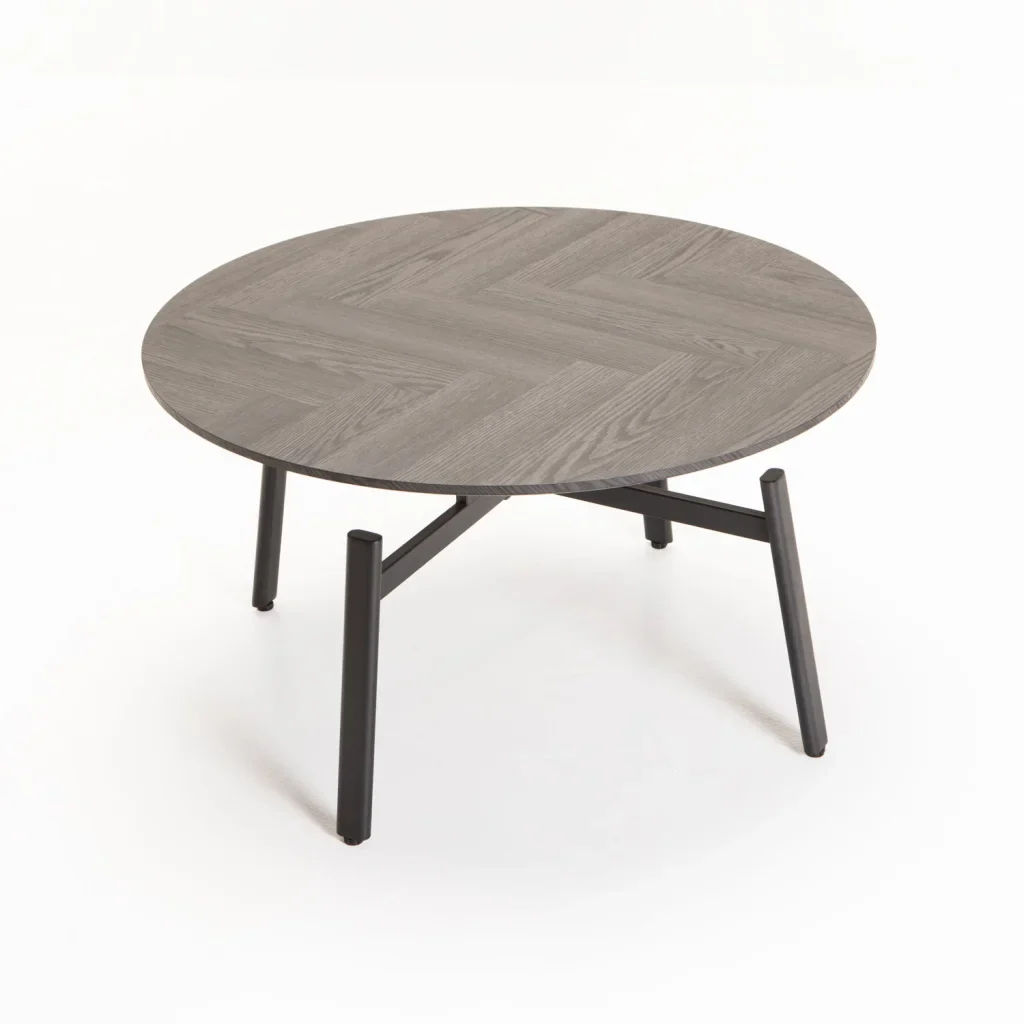 MIMI 80cm ROUND COFFEE TABLE - EBONY
