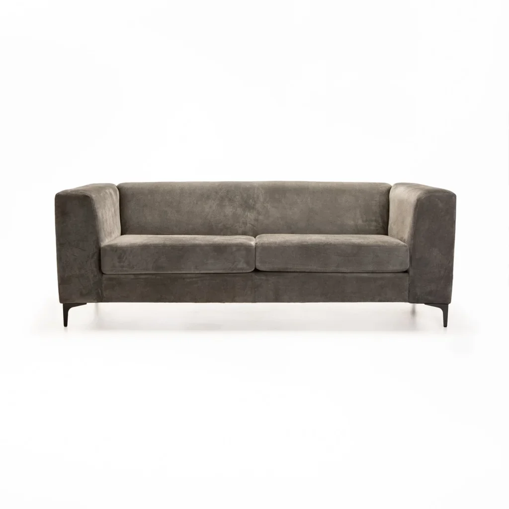 BRADLEY GENUINE SUEDE LEATHER 3 SEATER COUCH