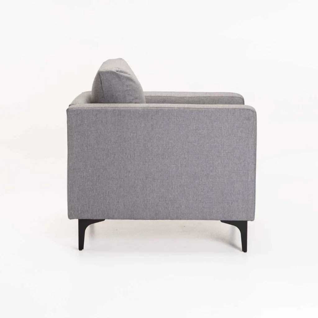 SANTINO FABRIC ARMCHAIR BLACK LEG - LIGHT GREY