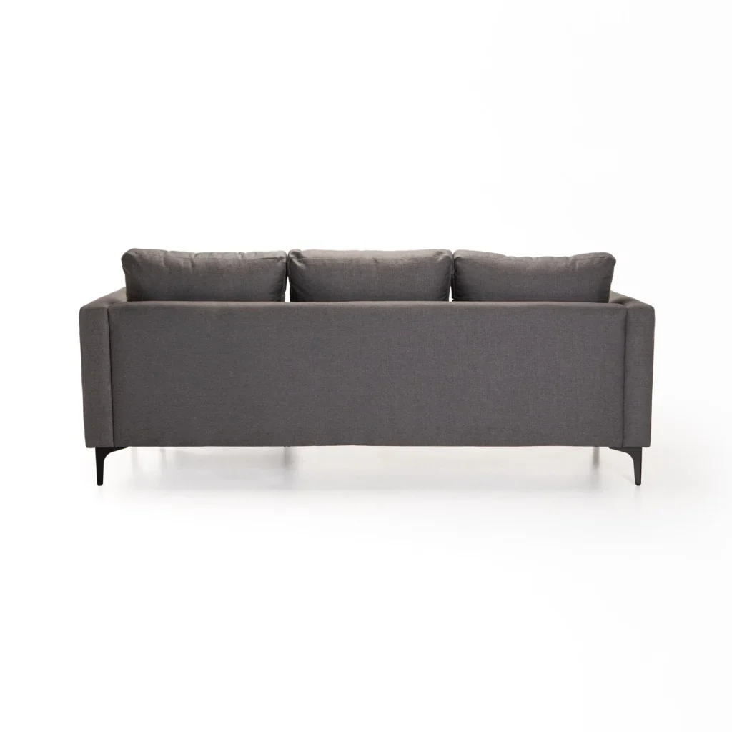 SANTINO FABRIC CORNER CHAISE BLACK LEG - LIGHT GREY