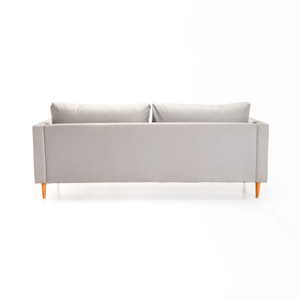 SANTINO FABRIC 3 SEATER COUCH - PLATINUM/NATURAL LEG
